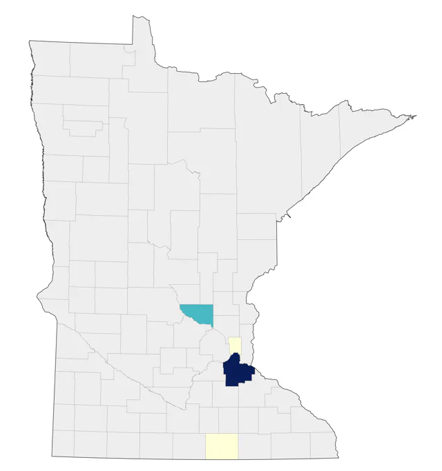 Bewick's Wren county map