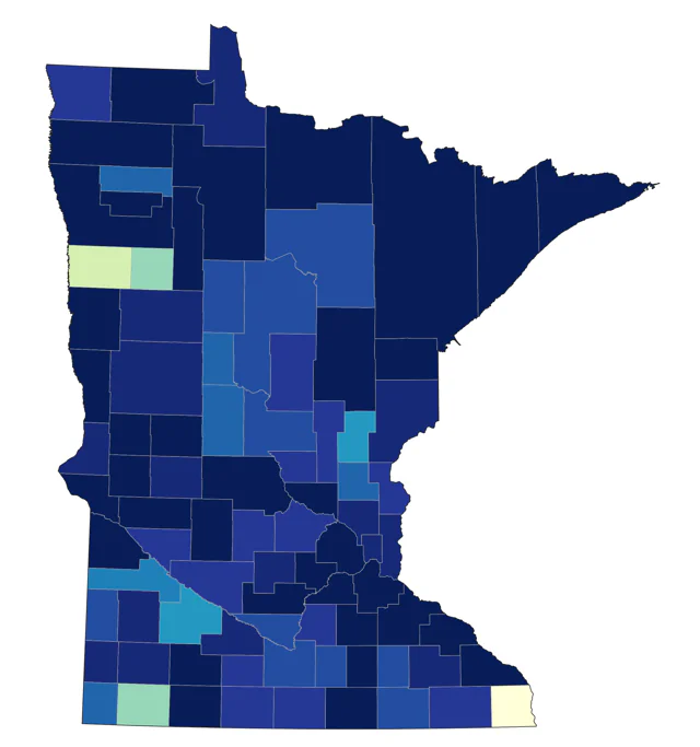 Black-bellied Plover county map