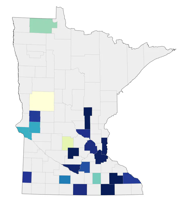 Black-bellied Whistling-Duck county map