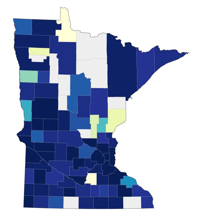 Black-crowned Night Heron county map