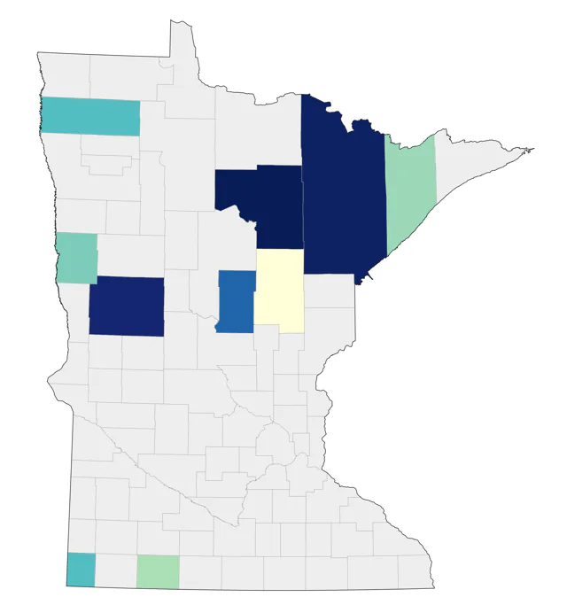 Black-headed Grosbeak county map
