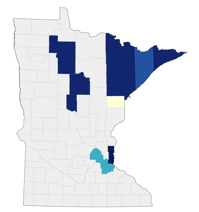 Black-legged Kittiwake county map
