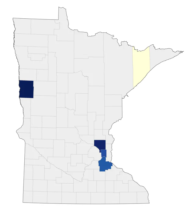 Black-throated Gray Warbler county map