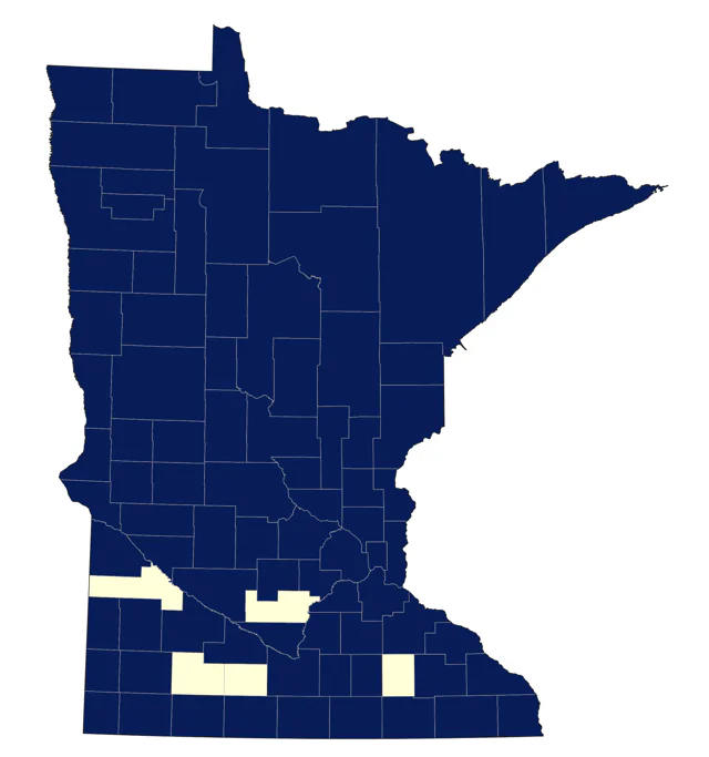 Blackpoll Warbler county map