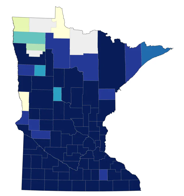 Blue-gray Gnatcatcher county map