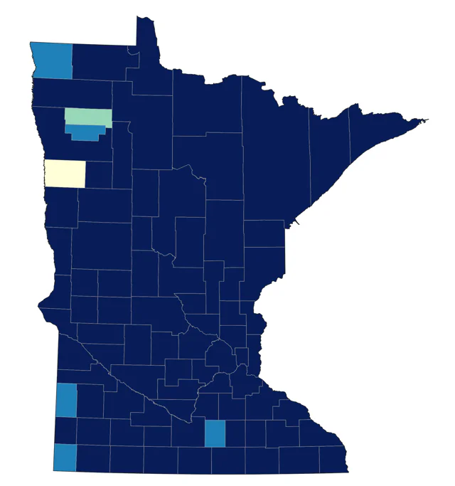 Brown Creeper county map