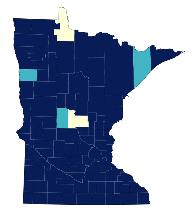Canvasback county map