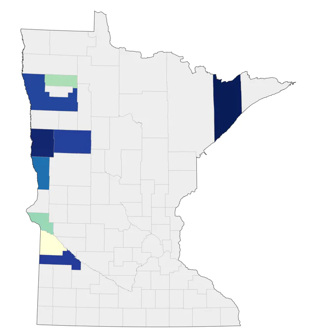Chestnut-collared Longspur county map