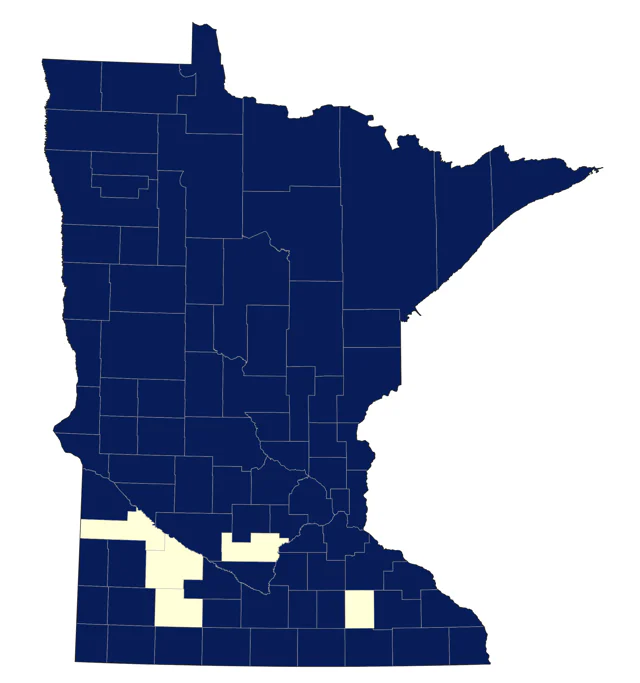 Chestnut-sided Warbler county map