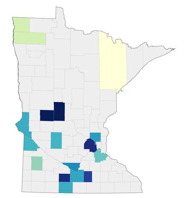 Clark's Grebe county map