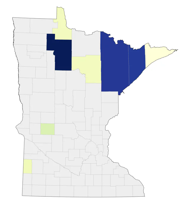 Common Eider county map