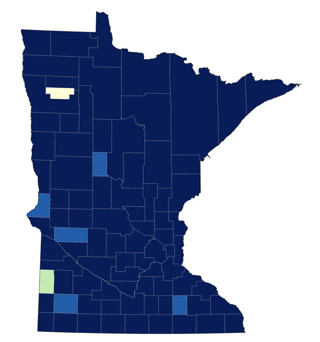Common Nighthawk county map