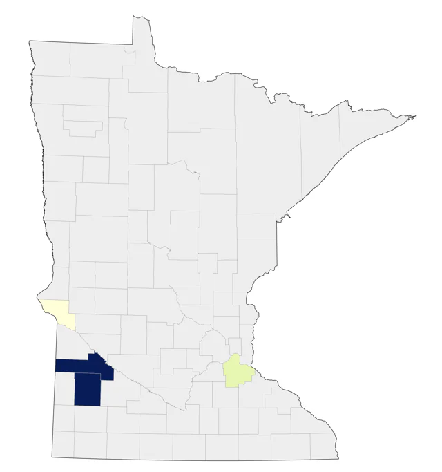 Curlew Sandpiper county map