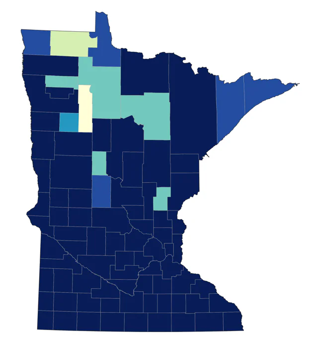 Dickcissel county map
