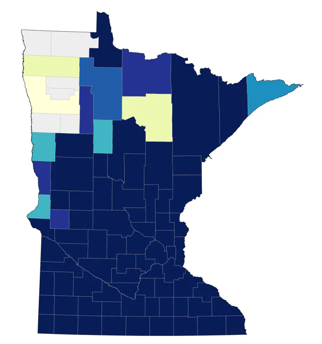 Eastern Meadowlark county map