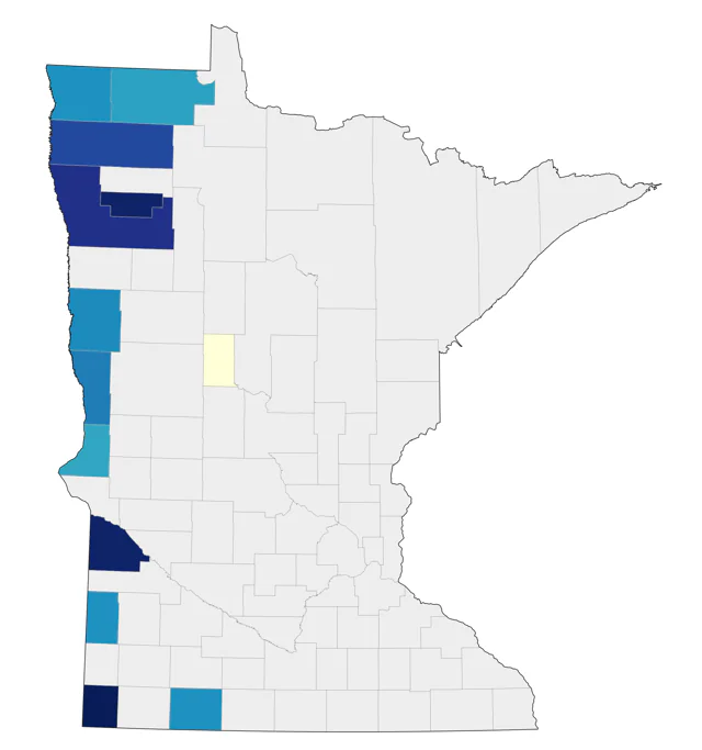 Ferruginous Hawk county map