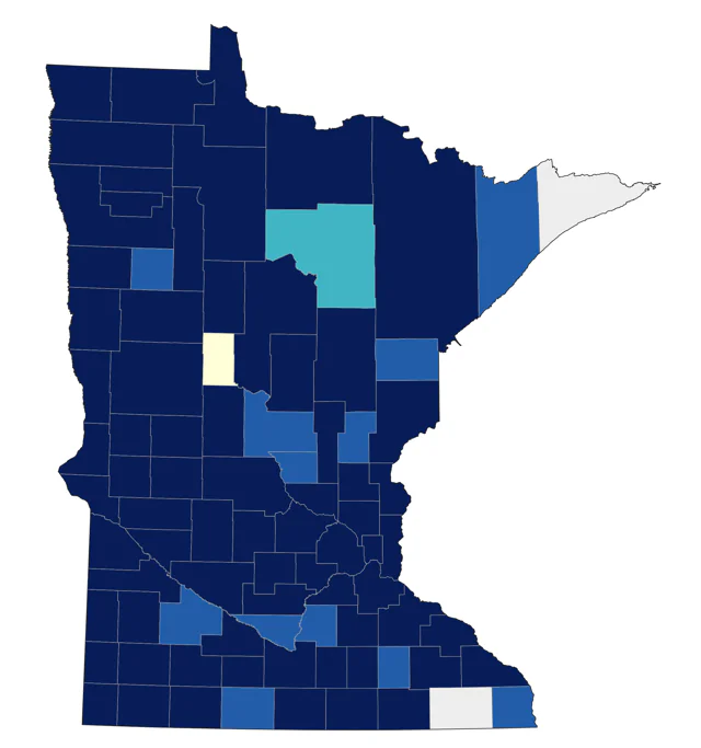Franklin's Gull county map