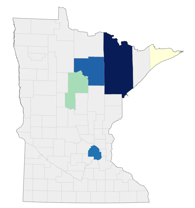 Golden-crowned Sparrow county map