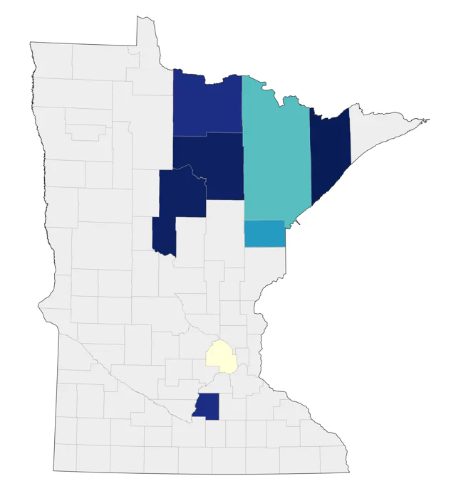 Gray-crowned Rosy-Finch county map