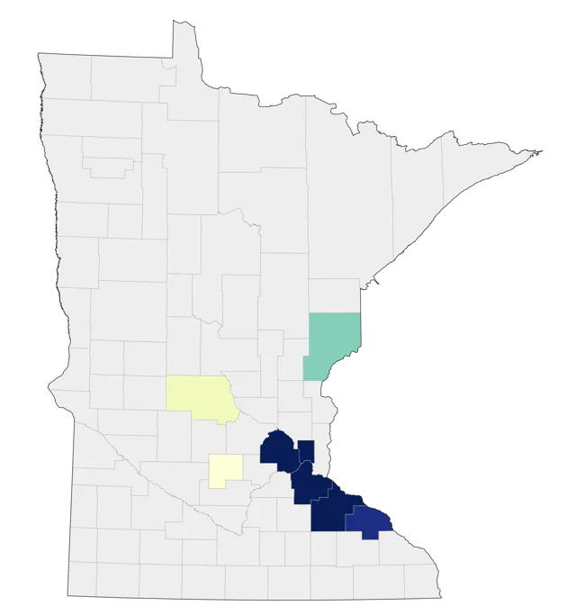 Graylag Goose county map
