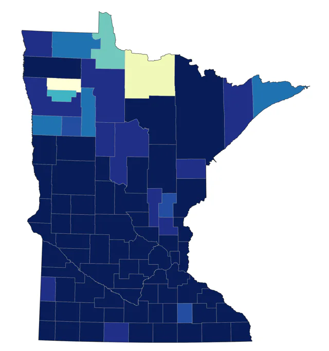 Great Egret county map