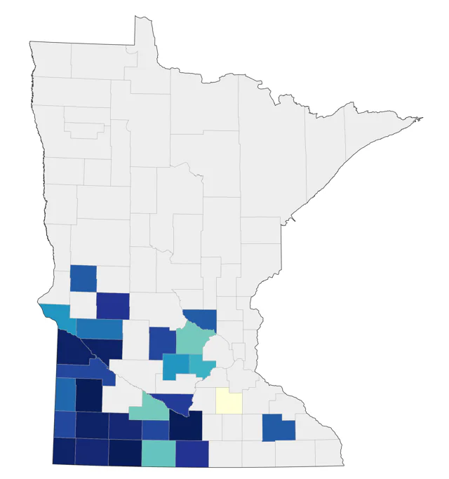 Great-tailed Grackle county map