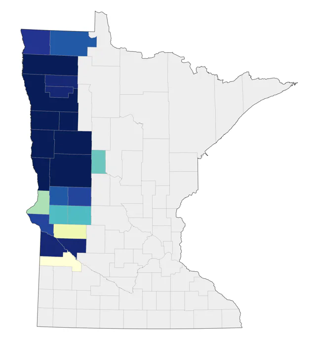 Greater Prairie-Chicken county map