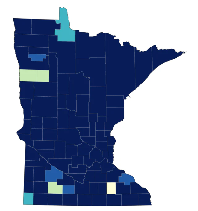 Greater Scaup county map
