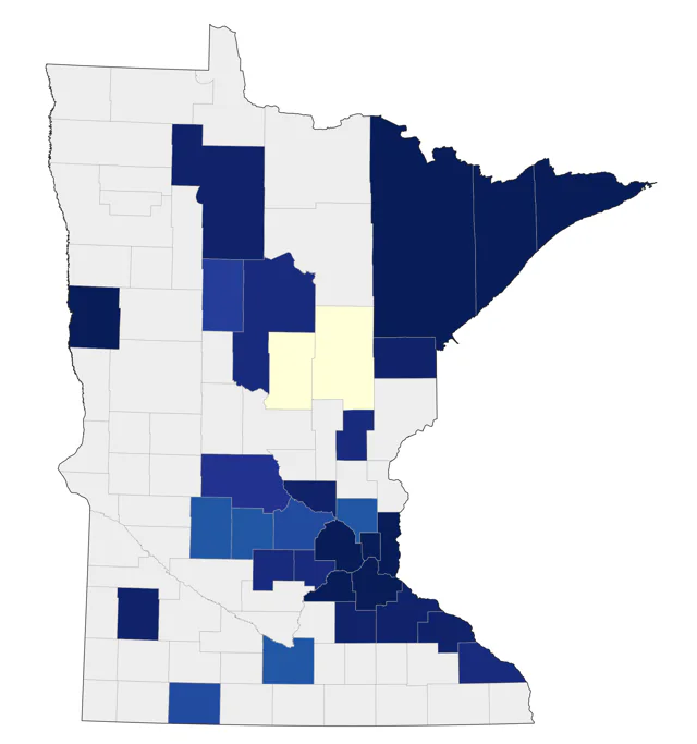 Iceland Gull county map