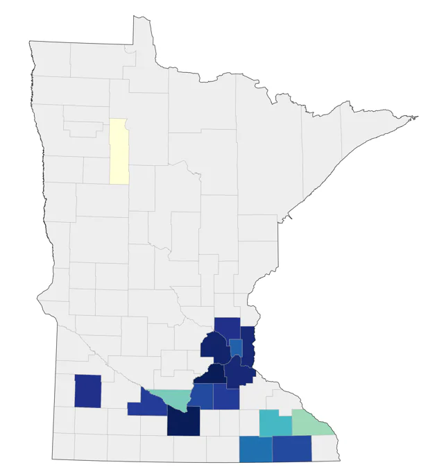 Kentucky Warbler county map