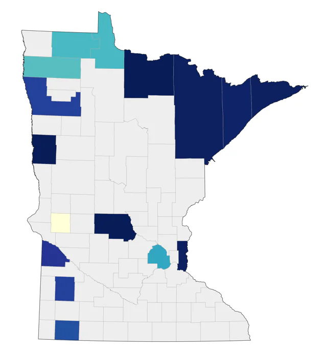 Lark Bunting county map