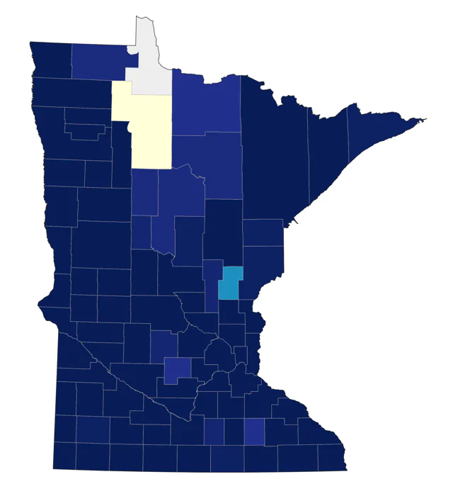 Lark Sparrow county map