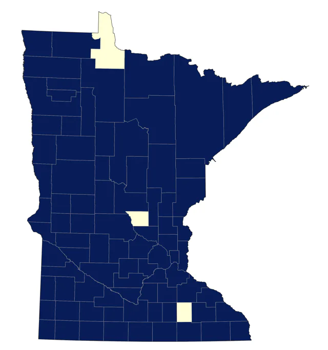 Least Sandpiper county map