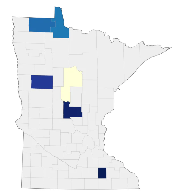 Lewis's Woodpecker county map