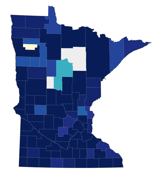 Long-billed Dowitcher county map