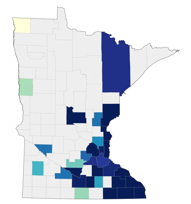 Louisiana Waterthrush county map
