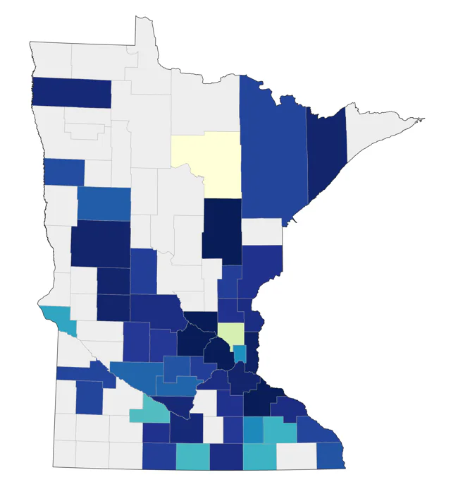 Mute Swan county map