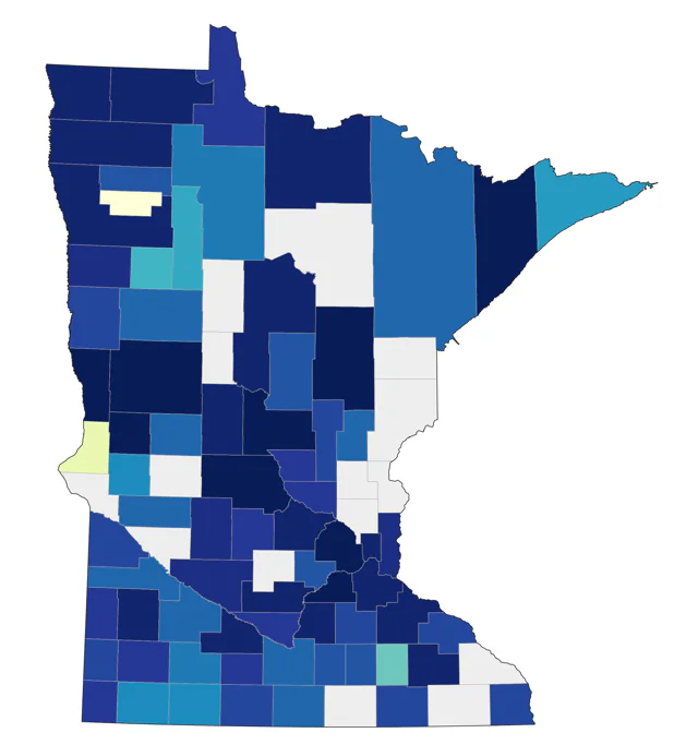 Nelson's Sparrow county map