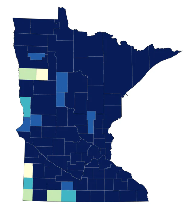 Northern Shrike county map