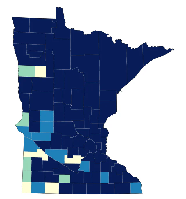 Pine Siskin county map