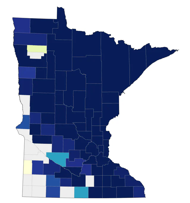 Pine Warbler county map