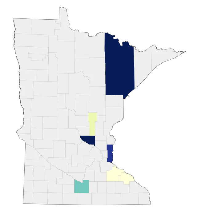 Pomarine Jaeger county map