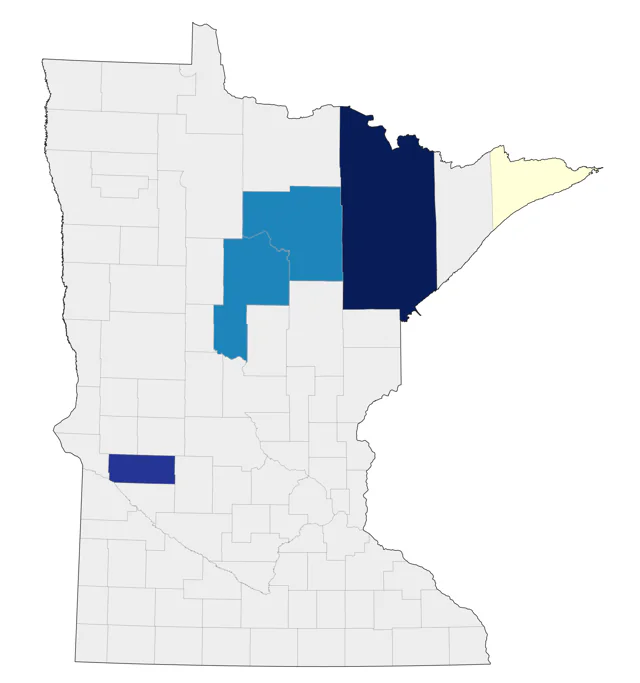 Purple Sandpiper county map