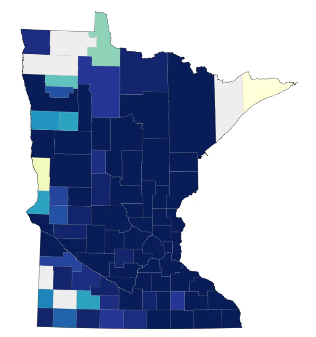 Red-shouldered Hawk county map