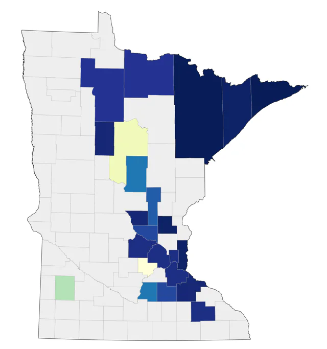Red-throated Loon county map