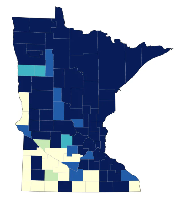 Redpoll county map