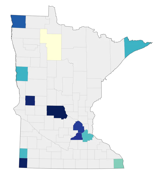 Rock Wren county map