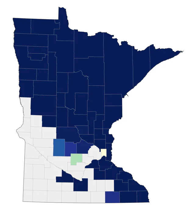 Ruffed Grouse county map