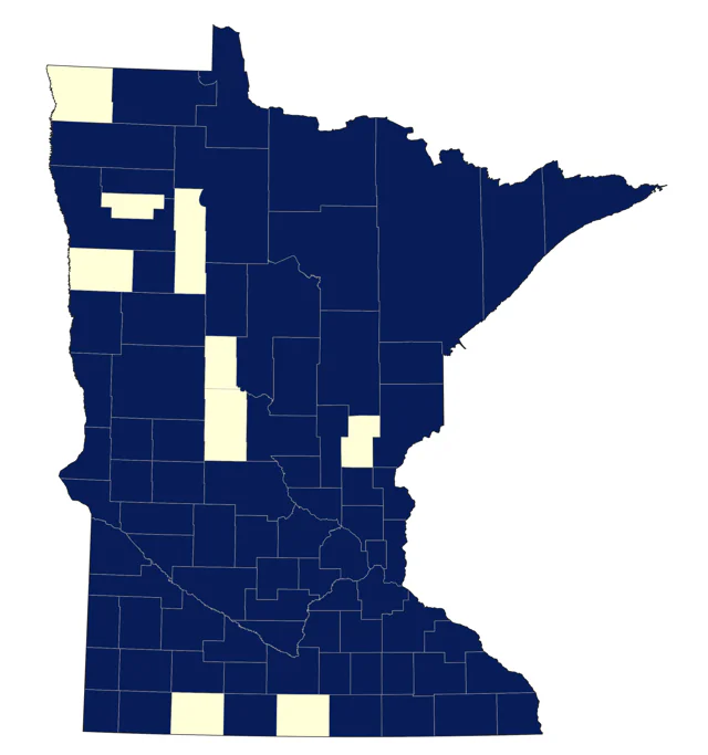 Rusty Blackbird county map