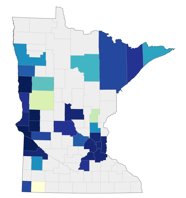 Say's Phoebe county map